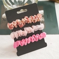 Set di tre elastici per capelli a fiori e rosa su carta per un look molto dolce - Floreale Arancione (FS3526)