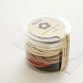 Elastische Haargummis im Set Erdtöne Bonbonfarben verpackt in einer Klarsichtdose - Basis Kaffee