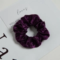 LED luminous deep purple satin scrunchie with silky texture for hair or wrist styling - LED Deep Purple