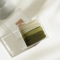 Set di 5 elastici per capelli senza cuciture verde sfumato in scatola quadrata trasparente - Stile ad Alta Elasticità / Bel Verde