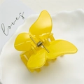 Elegante fermaglio per capelli a farfalla gialla con finitura lucida e molla in metallo - Farfalla Giallo Brillante