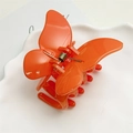 Pinza per capelli a farfalla arancione brillante con finitura lucida per capelli sottili - Farfalla Arancione Brillante