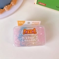 Kids hair elastics set in transparent boxes with cute cartoon cat patterns and colorful bands - Light Pink
