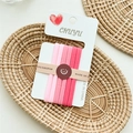 Set de 6 coleteros rosa sin costuras de alta elasticidad en tarjeta de papel - Serie Rosa