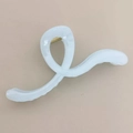 Elegant light blue marble texture matte shark hair claw clip with golden metal spring - Line Style / Blue