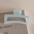 Minimalist square hollow hair claw clip in matte light blue finish for women - Medium Square / Blue