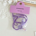 Élastique à cheveux violet mignon avec breloques de raquette et volant de badminton - Violet