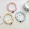 Lot de trois élastiques spirale en rose mat, bleu clair et blanc cassé élégant - Bleu Rose Jaune