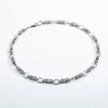 Collier chaîne byzantine punk en acier titane argenté avec fermoir mousqueton unisexe - Collier Fait à la Main (L418-A) / Argent (L418-A)