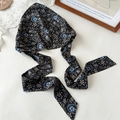 Foulard vintage con motivo paisley nero e lacci lunghi per acconciature da donna in viaggio - Chiffon Paisley Lunga