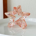 Close-up of laser hollow star hair claw with aurora iridescent finish on white dish - Deep Pink Star