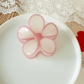 Elegante pinza para el cabello de flor en acabado bicolor crema y rosa para peinados - Pinza de Flor Blanco Roto (Borde Rosa) 7.5cm