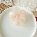 Pince à cheveux fleur rose pêche en résine translucide pour coiffure élégante - Pince Fleur Blanc Cassé (Bord Orange) 7.5cm