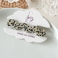 Fermaglio per capelli a onde in acetato con classico design marmorizzato bianco e nero - Bianco Maculato Ondulato