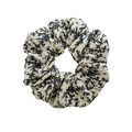 Elastico per capelli floreale beige con motivi a rami neri e alta elasticità - 12cm Medio / Bianco