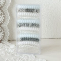 Lot de chouchous spirales bleu sel de mer dans une boîte de rangement - Spirale Bleu Gris