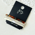 Set van 3 acetaat haarclips met schildpadmotief, crème steenpatroon en wit parelmoereffect - Retro Porselein Wit Koffie
