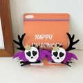 Dettaglio di fermagli per capelli Halloween con teschi glitterati e ali di pipistrello - Stile Scheletro della Corona (Halloween Nuovo 4#)