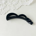 Glossy black banana clip with hollow curved design for high ponytail styling - Double Arc Hollow Style / Bright Black