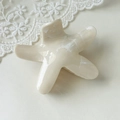 Starfish hair claw clip in creamy white acetate with elegant marble texture and pearl finish - White Starfish