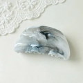 Elegant semi-circle hair claw clip with black and white ink marble texture finish - Semicircle Grey