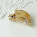 Elegant amber marble texture hair claw clip in half-moon shape for women hair styling - Semi-circle Yellow