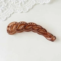 Eleganter dunkelbrauner Bananen-Haarclip in Bernstein-Optik mit Spiral-Hohl-Design - Verdrehtes Karamell