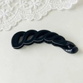 Eleganter schwarzer Bananen-Haarclip in Zopf-Optik für Pferdeschwänze mit Glanz-Finish - Verdrehtes Schwarz