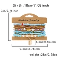 Detailed dimensions of Bohemian beaded bracelet set with shell pendant and dimensions guide - Blue