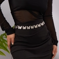 Silver metal waist chain belt with butterfly charms and adjustable clasp for women - Silver Hollow Butterfly Style (XP24Y0699)