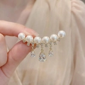 Elegante broche de perlas y diamantes con gota de agua para trajes de mujer y accesorios - Estilo de Perla Strass Gota de Agua (XK26Y0093)