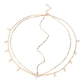 Bohemian gold layered head chain with sparkling crystal charms and adjustable clasp - Bridal Rhinestone Forehead Chain / Gold