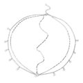 Silberne mehrlagige Boho-Kopfkette mit Kristallanhängern und verstellbarem Karabinerverschluss - Braut Strass Stirnkette / Silber