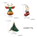 Lot de 3 broches de Noël avec renne, chaussette et sapin en émail coloré - Renne/Chaussette/Sapin (BC18Y0928-4)