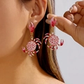 Fashionable crab shaped dangle earrings with colorful enamel dots and gold plating - Painted Crab Earrings