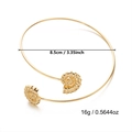 Golden bohemian spiral conch shell upper arm cuff featuring minimalist ocean design - Minimalist Double Conch Bangle (BR26Y0100)