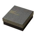 Caja de regalo para joyas cuadrada minimalista con tapa gris y texto en pan de oro - Caja De Embalaje Cuadrada / 9x9x3cm / Negro