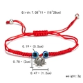 Detailed size guide for red woven evil eye bracelet with Hamsa hand pendant specs - Five-Piece Style (BR18Y0644-5)
