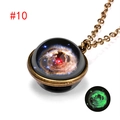 Detail of vintage galaxy pendant with glowing spiral nebula and retro bronze metal base - Spiral Nebula (#10)