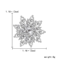 Broche de mariée fleur argentée avec cristaux, épingle flocon de neige 3cm en strass - Style Fleur Argentée (BC18Y0959-4)