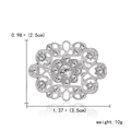 Broche fleur vintage argentée avec strass clairs, mesurant 2,5 cm par 3,5 cm - Motif Creux Vintage (BC18Y0959-5)
