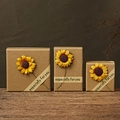 Three sizes of kraft paper gift boxes featuring sunflowers and especially for you labels - 5.5*5.5*3.7cm / Yellow
