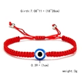 Adjustable red braided string bracelet with blue evil eye bead and silver beads - Single Eye Bead Style