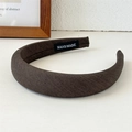 Cerchietto spesso marrone scuro con etichetta fatta a mano per uno stile di capelli chic - Marrone