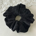 Elegante elastico per capelli in velluto nero stile vintage francese per donna - Nero Velluto