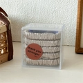 Set of 5 champagne satin skinny scrunchies in a premium acrylic gift box for women - Champagne