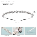 Detalle de diadema plateada de 12,5cm con tejido de perlas y diamantes de imitación 18g - Estilo Onda Perla Strass Plateado (TS-J3429S)