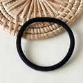 Élastique à cheveux noir épais, haute élasticité, texture côtelée et design sans couture - Sergé noir