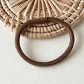 Élastique à cheveux tressé marron café haute élasticité avec attache sans couture - Brun Sergé