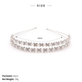 Serre-tête luxe argenté à double couche avec cristaux et mesures de 34cm et 34g - Argent